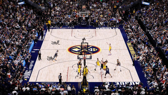 Apr 29, 2024; Denver, Colorado, USA; A general view in the fourth quarter between the Denver Nuggets