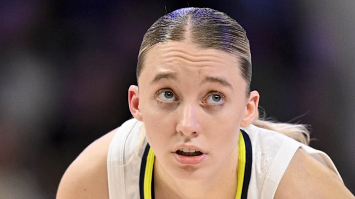 Dallas Wings guard Paige Bueckers looks on during the second half against the Phoenix Mercury.