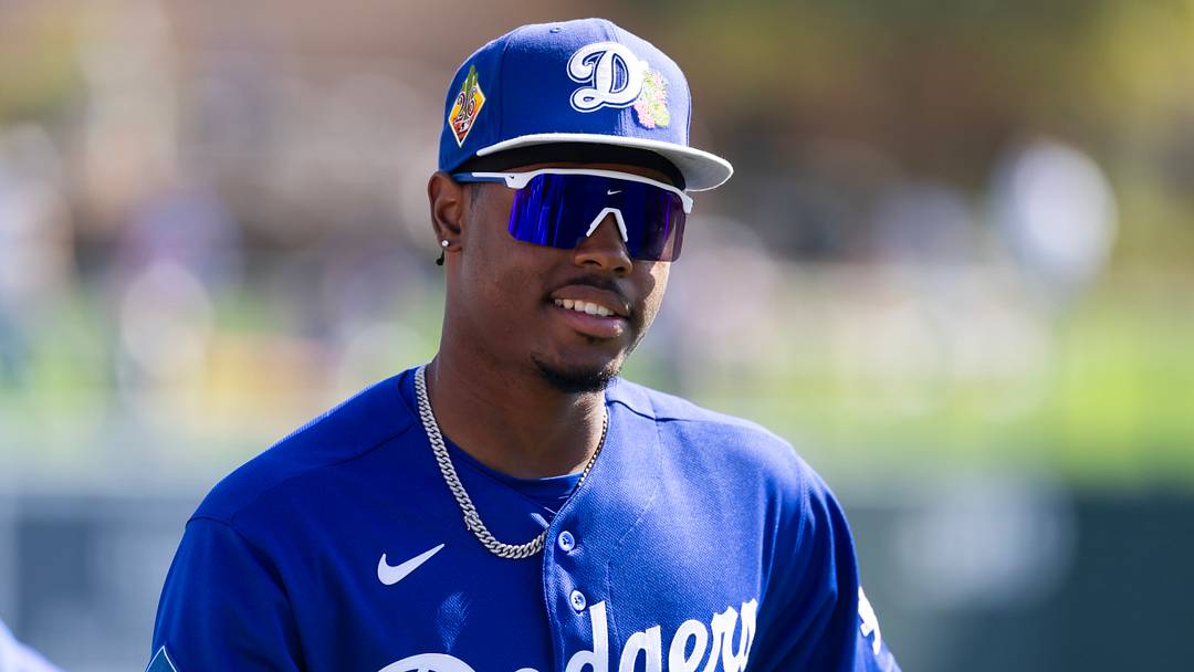 Feb 24, 2026; Phoenix, Arizona, USA; Los Angeles Dodgers outfielder Josue De Paula against the Cleveland Guardians during a spring training game at Camelback Ranch-Glendale. Mandatory Credit: Mark J. Rebilas-Imagn Images Feb 24, 2026; Phoenix, Arizona, USA; Los Angeles Dodgers outfielder Josue De Paula against the Cleveland Guardians during a spring training game at Camelback Ranch-Glendale. Mandatory Credit: Mark J. Rebilas-Imagn Images