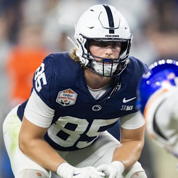 Penn State Nittany Lions tight end Luke Reynolds (85) lines up against the Boise State Broncos during the Fiesta Bowl.