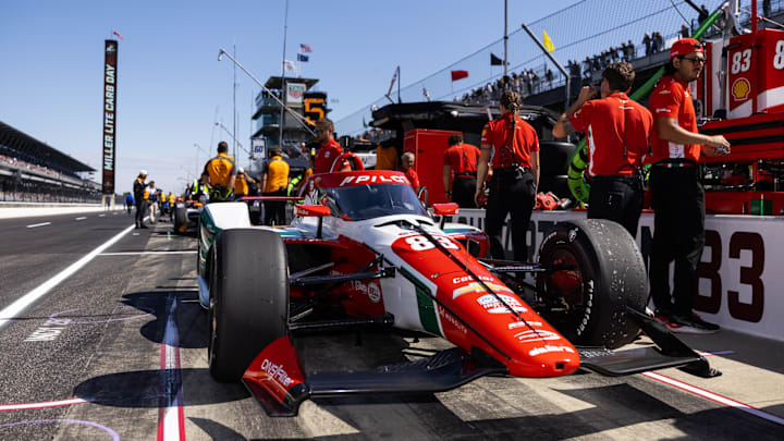 IndyCar Series driver Robert Shwartzman during final practice on Carb Day for the Indianapolis 500. IndyCar Series driver Robert Shwartzman during final practice on Carb Day for the Indianapolis 500.