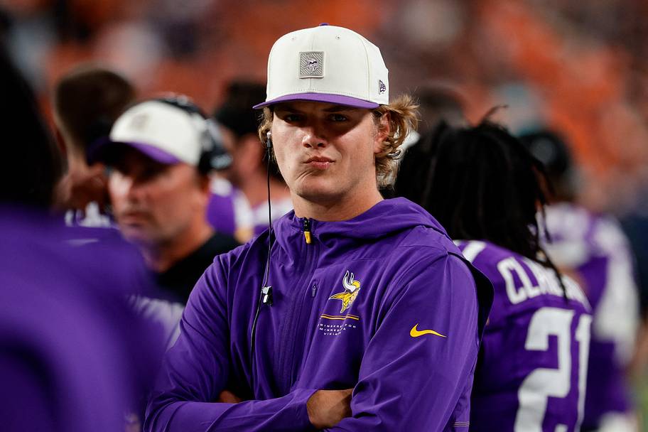 J.J. McCarthy on the sideline