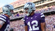 Kansas State Wildcats wide receiver Jaron Tibbs and tight end Garrett Oakley