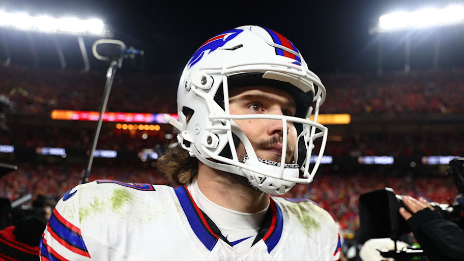 Josh Allen walks off the field after the AFC championship. | Mark J. Rebilas-Imagn Images