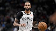 Brooklyn Nets guard D'Angelo Russell in action during the game against the Dallas Mavericks.