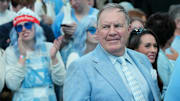 Mar 8, 2025; Chapel Hill, North Carolina, USA; North Carolina Tar Heels football coach Bill Belichick before the game at Dean E. Smith Center. Mandatory Credit: Bob Donnan-Imagn Images