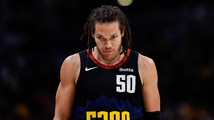 May 6, 2024; Denver, Colorado, USA; Denver Nuggets forward Aaron Gordon (50) in the third quarter against the Minnesota Timberwolves during game two of the second round for the 2024 NBA playoffs at Ball Arena. Mandatory Credit: Isaiah J. Downing-USA TODAY Sports