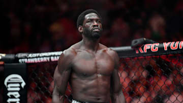 Jared Cannonier looks out over the crowd before the start of his middleweight main bout against Nassourdine Imavov at the UFC Fight Night mixed martial arts event Saturday, June 8, 2024, in Louisville, Ky.