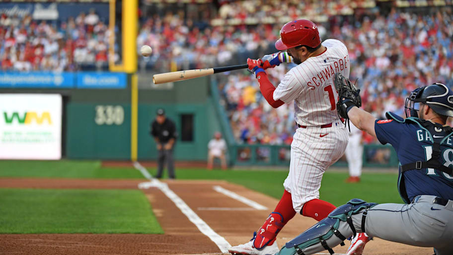 Kyle Schwarber hit another home run on Tuesday and it made Phillies history. | Eric Hartline-Imagn Images