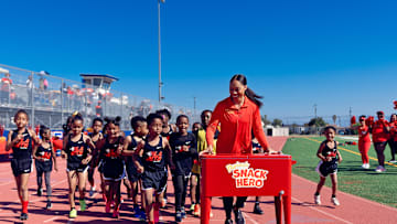 Allyson Felix for Danimals Snack Hero campaign