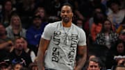 Apr 10, 2022; Denver, Colorado, USA; Los Angeles Lakers center Dwight Howard (39) during the second half against the Denver Nuggets at Ball Arena. Mandatory Credit: Ron Chenoy-Imagn Images