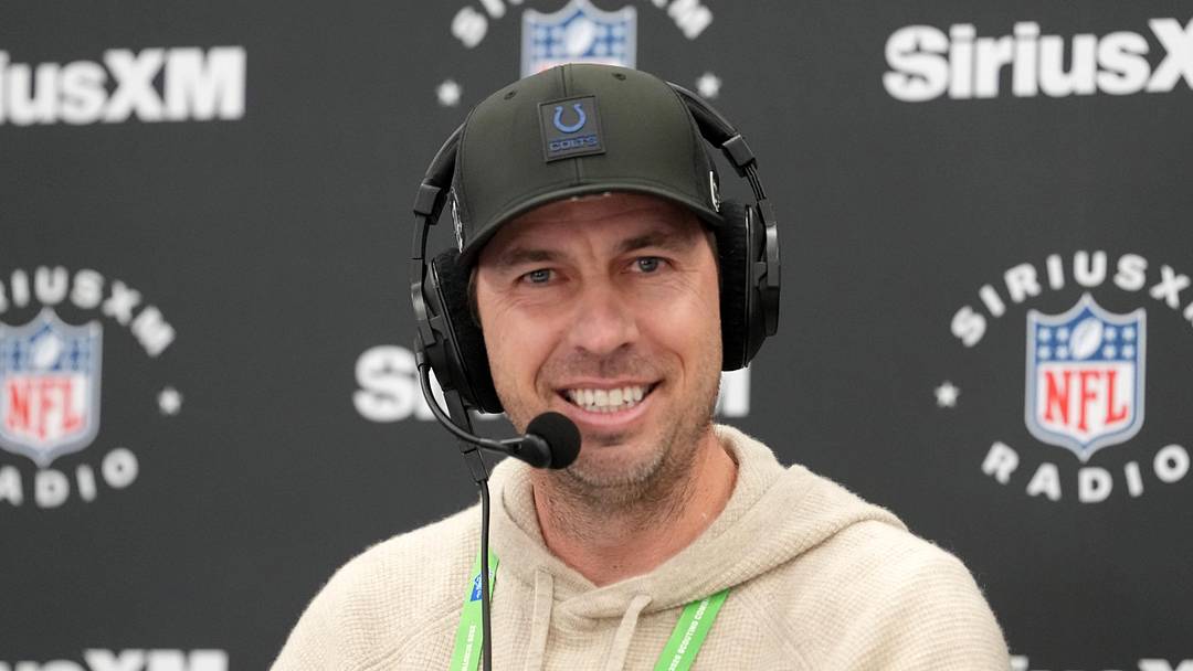 Indianapolis Colts coach Shane Steichen on the SiriusXM NFL radio set