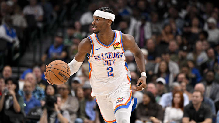 The Oklahoma City Thunder and guard Shai Gilgeous-Alexander are favored by 10.5 points on Tuesday. The Oklahoma City Thunder and guard Shai Gilgeous-Alexander are favored by 10.5 points on Tuesday.