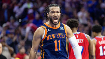 Apr 28, 2024; Philadelphia, Pennsylvania, USA; New York Knicks guard Jalen Brunson (11)