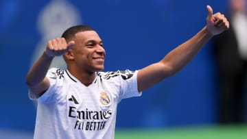 Kylian Mbappé durante su presentación como nuevo jugador del Real Madrid 