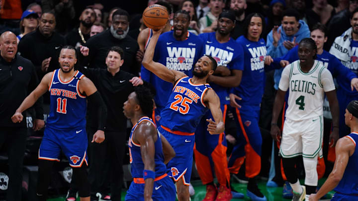Mikal Bridges (25) and the Knicks were one of three teams with opening wins in the second round of the playoffs on the road.
