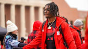 Oct 28, 2023; Lincoln, Nebraska, USA; Nebraska Cornhuskers quarterback Jeff Sims (7) walks to the stadium before the game against the Purdue Boilermakers at Memorial Stadium. Mandatory Credit: Dylan Widger-Imagn Images