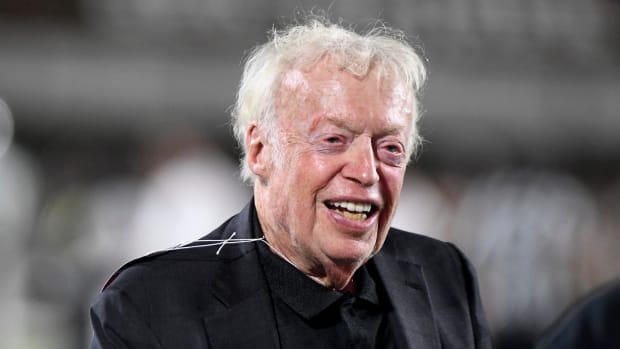 Nike co-founder Phil Knight attends the Texas Tech-Oregon non-conference football game