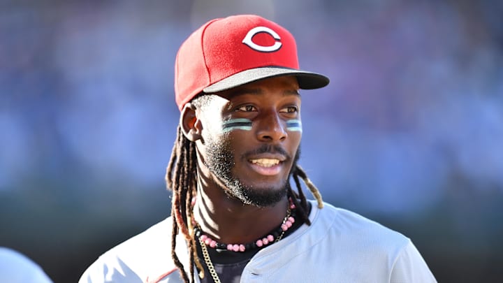 Cincinnati Reds shortstop Elly De La Cruz during the sixth inning of a September 29 game against the Chicago Cubs at Wrigley Field. Cincinnati Reds shortstop Elly De La Cruz during the sixth inning of a September 29 game against the Chicago Cubs at Wrigley Field.