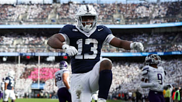 Penn State Nittany Lions running back Kaytron Allen. Mandatory Credit: Matthew O'Haren-Imagn Images