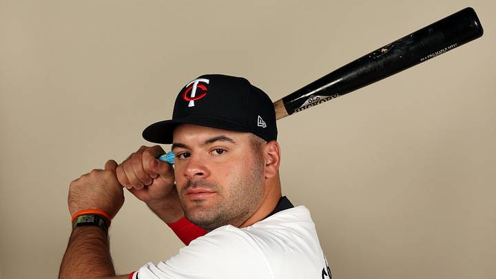 Feb 22, 2024; Lee County, FL, USA;  Minnesota Twins infielder Aaron Sabato (96) poses for a photo during photo day at Hammond Stadium. Mandatory Credit: Kim Klement Neitzel-USA TODAY Sports