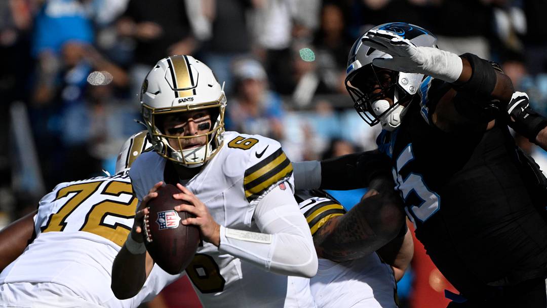 New Orleans Saints quarterback Tyler Shough played his best ball last year against the Carolina Panthers, sweeping the two-game series against the eventual NFC South champs.