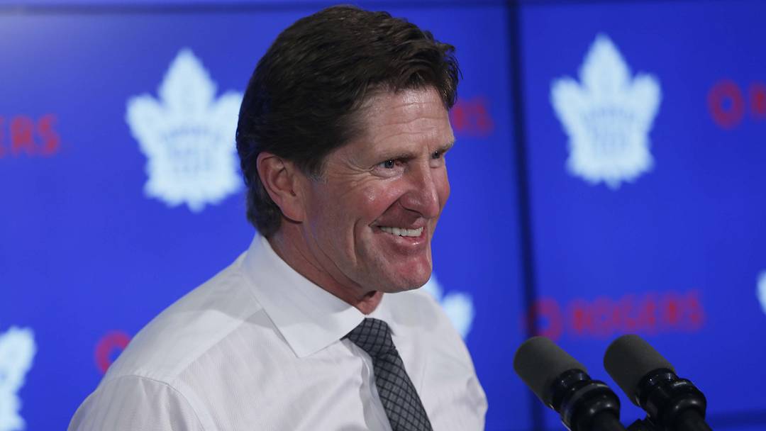 Oct 15, 2018; Toronto, Ontario, CAN; Toronto Maple Leafs head coach Mike Babcock during a post game press conference after a win ove the Los Angeles Kings at Scotiabank Arena. Mandatory Credit: John E. Sokolowski-Imagn Images Oct 15, 2018; Toronto, Ontario, CAN; Toronto Maple Leafs head coach Mike Babcock during a post game press conference after a win ove the Los Angeles Kings at Scotiabank Arena. Mandatory Credit: John E. Sokolowski-Imagn Images