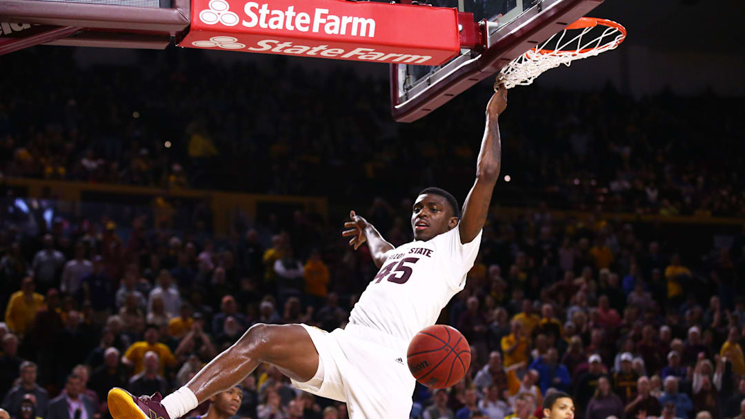 Arizona State Sun Devils forward Zylan Cheatham drives to the basket and dunks the ball against the Washington Huskies in the second half on Feb. 9 at Wells Fargo Arena in Tempe.

Washington Vs Arizona State 2019