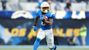 Los Angeles Chargers running back Omarion Hampton