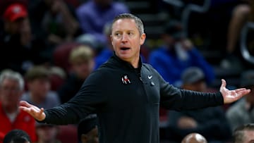 Mar 20, 2025; Wichita, KS, USA; Georgia Bulldogs head coach Mike White in the second half of a first round men’s NCAA Tournament game against the Gonzaga Bulldogs at Intrust Bank Arena. Mandatory Credit: Nick Tre. Smith-Imagn Images