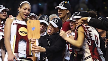 South Carolina basketball coach Dawn Staley and GOAT A'ja Wilson
