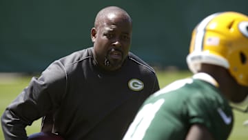 June 1, 2016; Green Bay, WI, USA; Green Bay Packers cornerbacks coach Joe Whitt Jr. looks on during organized team activities. Mandatory Credit: Mark Hoffman/Milwaukee Journal Sentinel via USA TODAY NETWORK