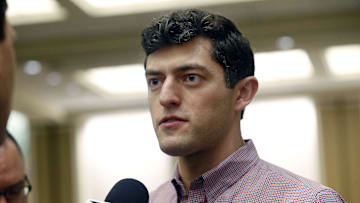 Dec 14, 2017; Orlando, FL, USA; Tampa Bay Rays senior vice president, baseball operations Chaim Bloom during the MLB winter meetings at Walt Disney World Swan and Dolphin Resort. Mandatory Credit: Kim Klement-Imagn Images