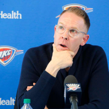 Thunder general manager Sam Presti said \"we   ll try to get some more people there for the G League if that   s the key.\"

jump