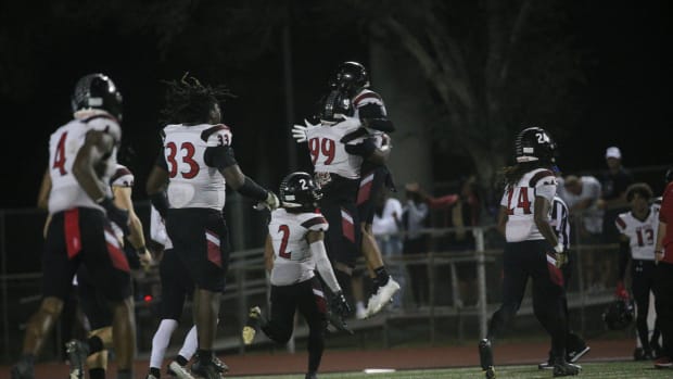 Action from the Region 3S-4 semifinal between Naples and Port Charlotte at Naples on Friday, Nov. 17, 2023. Naples won 63-33.