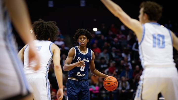 Sophomore Guard Brandon McCoy of St. John Bosco (California) during the 39th annual Tournament of Champions against Edmond North (Oklahoma) at Great Southern Bank Arena on Friday, Jan. 12, 2024.
