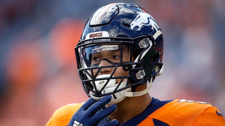 Sep 16, 2018; Denver, CO, USA; Denver Broncos outside linebacker Shane Ray (56) before the game against the Oakland Raiders at Broncos Stadium at Mile High. Mandatory Credit: Isaiah J. Downing-USA TODAY Sports