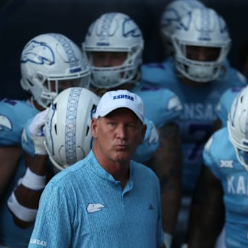 Kansas Jayhawks head coach Lance Leipold awaits in the tunnel at Children's Mercy Park to take on Lindenwood Lions Thursday, August 29, 2024.