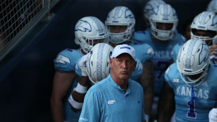 Kansas Jayhawks head coach Lance Leipold awaits in the tunnel at Children's Mercy Park to take on Lindenwood Lions Thursday, August 29, 2024.