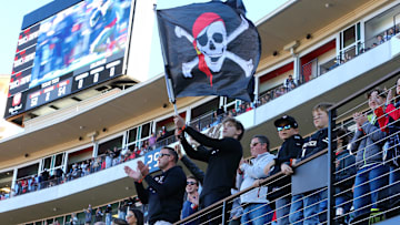 Nov 9, 2024; Lubbock, Texas, USA; A young Texas Tech Red Raiders fan in the stands during the first half during the game against the Colorado Buffalos at Jones AT&T Stadium and Cody Campbell Field. Mandatory Credit: Michael C. Johnson-Imagn Images