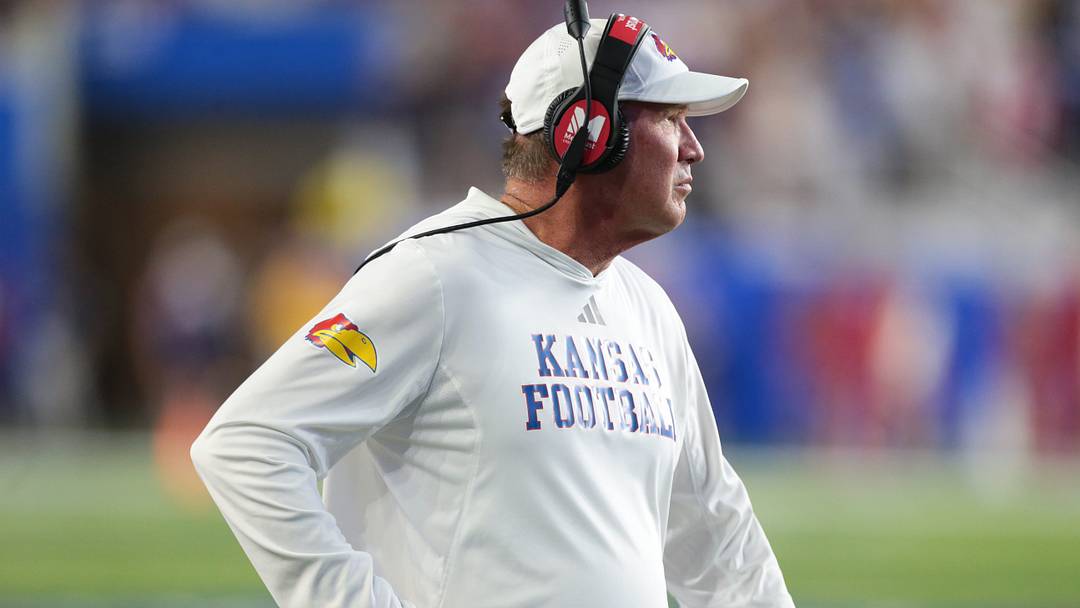 Kansas Jayhawks head coach Lance Leipold walks the sidelines during the game against Missouri Tigers inside David Booth Kansas Memorial Stadium on Sept. 11, 2026. Kansas Jayhawks head coach Lance Leipold walks the sidelines during the game against Missouri Tigers inside David Booth Kansas Memorial Stadium on Sept. 11, 2026.