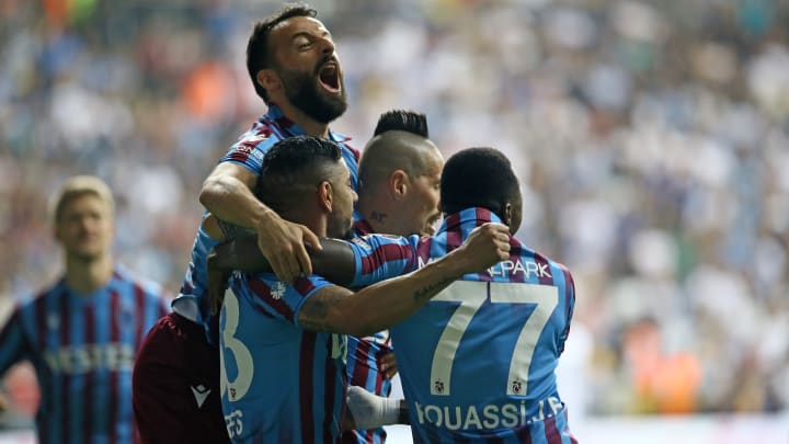 Trabzonspor oyuncularının gol sevinci Trabzonspor oyuncularının gol sevinci