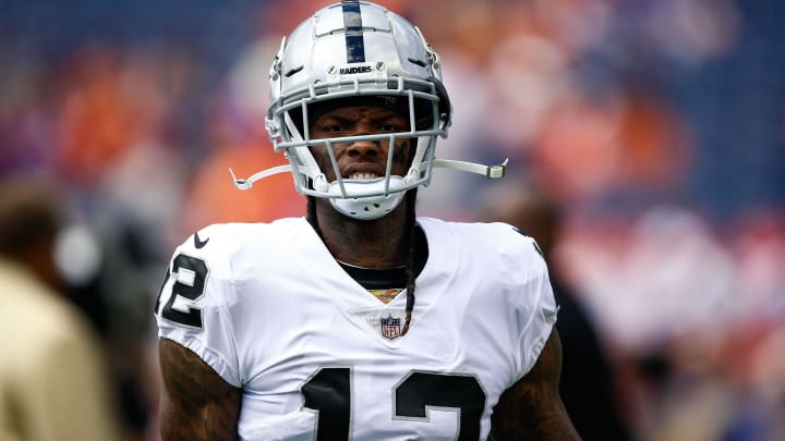 Sep 16, 2018; Denver, CO, USA; Oakland Raiders wide receiver Martavis Bryant (12) before the game against the Denver Broncos at Broncos Stadium at Mile High.