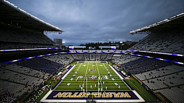 Nov 26, 2021; Seattle, Washington, USA; General view of Alaska Airlines Field at Husky Stadium before a game between the Washington Huskies and Washington State Cougars. Mandatory Credit: Joe Nicholson-USA TODAY Sports