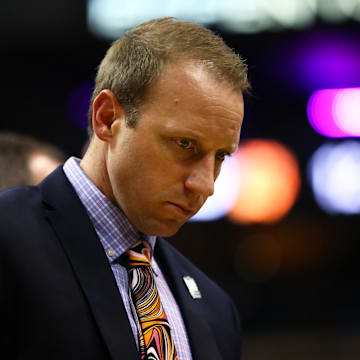 Nov 30, 2018; Phoenix, AZ, USA; Orlando Magic assistant coach Steve Hetzel against the Phoenix Suns at Talking Stick Resort Arena. Mandatory Credit: Mark J. Rebilas-Imagn Images