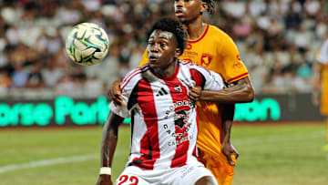 Moussa Soumano (ACA) vs (RAF) FOOTBALL : AC Ajaccio vs Rodez - Ligue 2 - 16 08 2024 GerardPierlovisi Panoramic