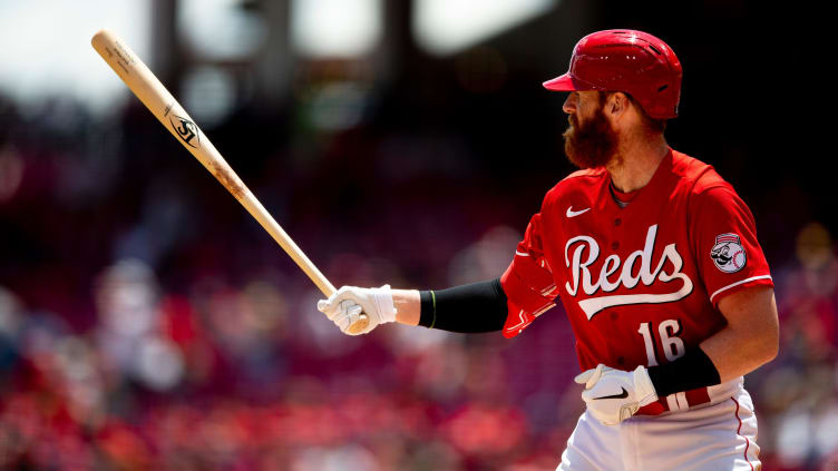 Cincinnati Reds first baseman Colin Moran (16) prepares to bat.