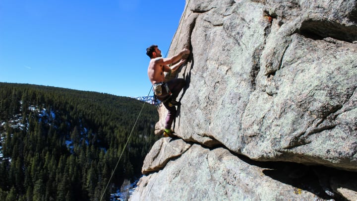 Rock climber on the wall