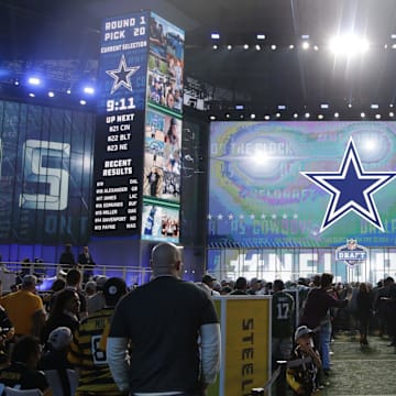 Dallas Cowboys on the clock in the first round of the 2018 NFL Draft at AT&T Stadium.