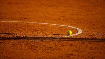 A softball sit in the pitchers circle during a game at Columbia Central in Columbia, Tenn. on Apr 18, 2023.

Ravenwood Vs Columbia Central